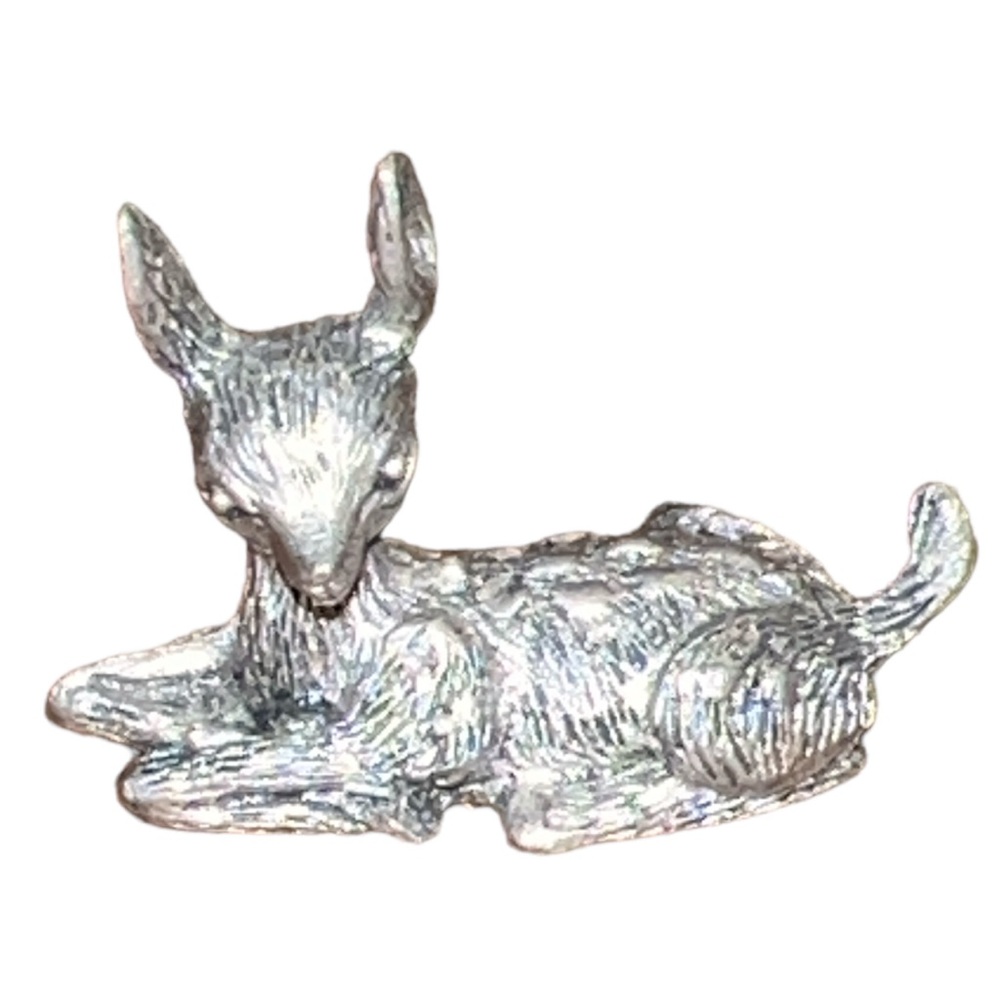 Vintage Hudson Pewter Wilson Deer Fawn Figurine 1 1/2" Made in USA